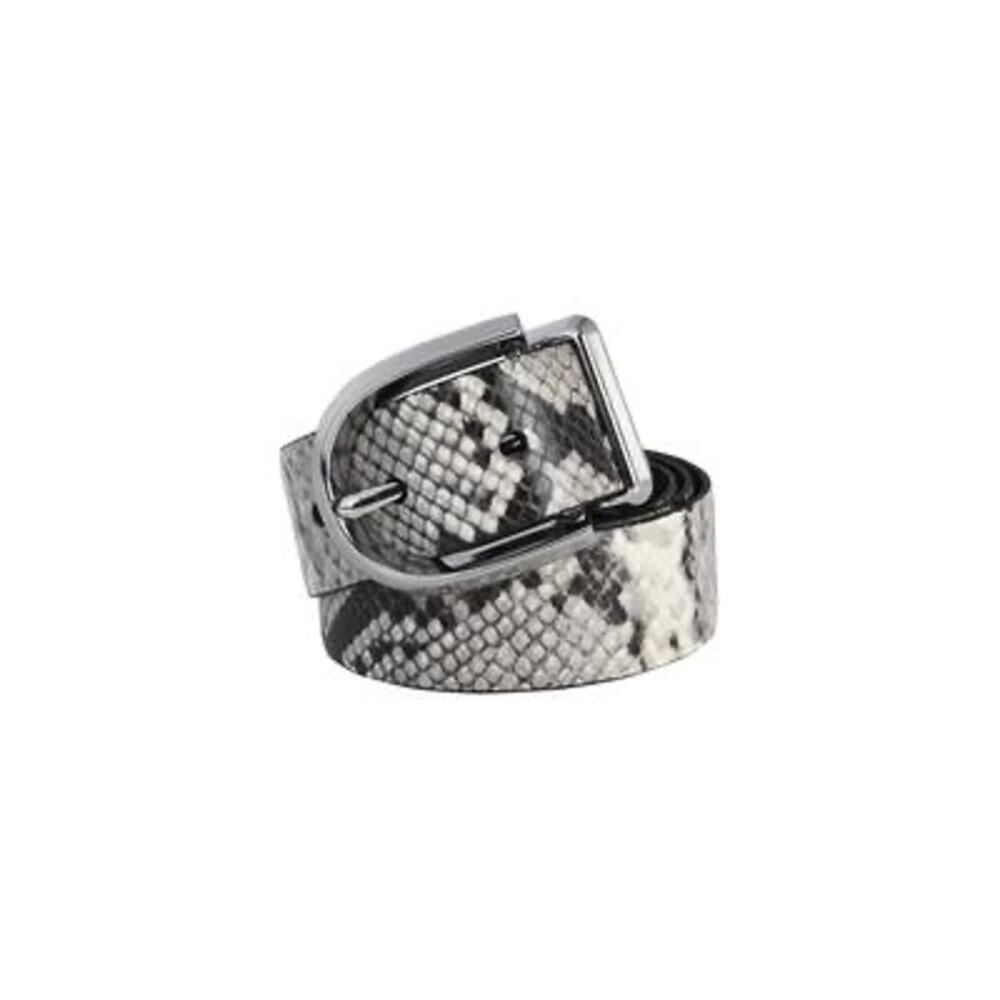 MICHAEL Michael Kors Grey Snake and Black MK Reversible Belt Size S